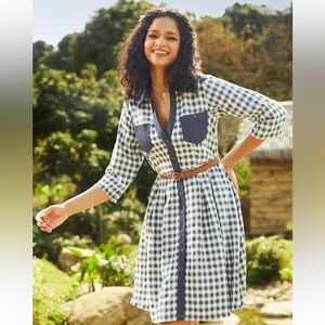 Modcloth Prairie Gaze Western Shirtdress small NWT no belt